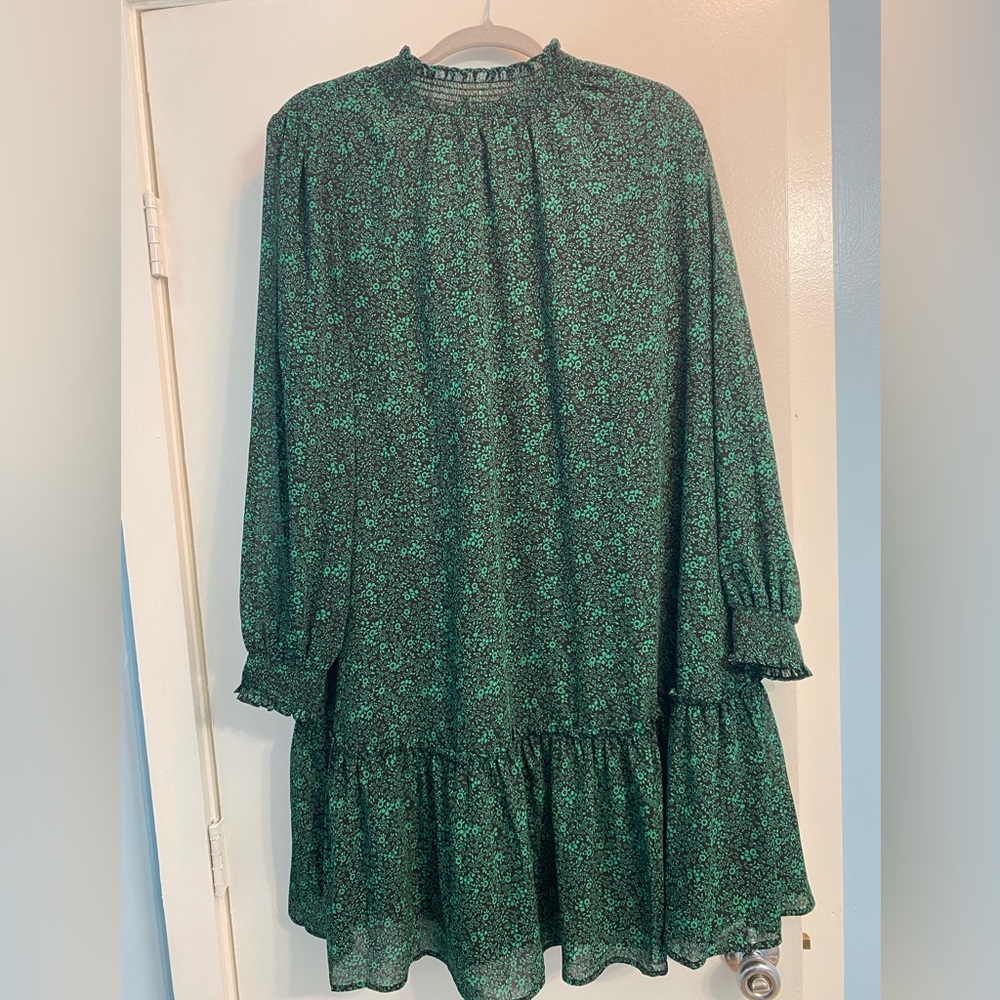 J CREW XL Dropwaist Green Dress NWT